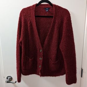 Gap Maroon V-neck Cardigan
